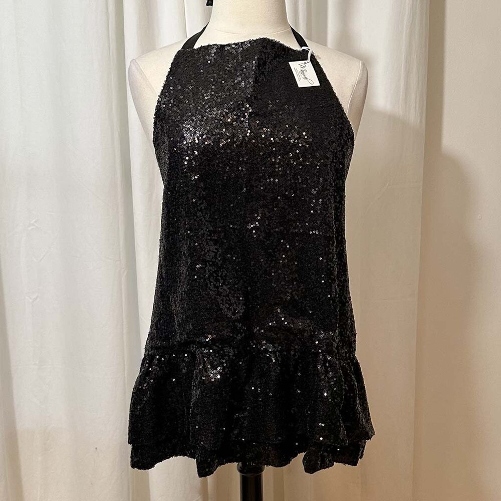 Black Sequin Apron